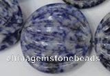 CSO85 15.5 inches 35mm flat round sodalite gemstone beads