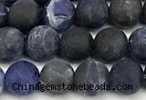 CSO926 15 inches 6mm round matte sodalite beads