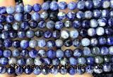 CSO940 15 inches 6mm faceted round sodalite beads wholesale