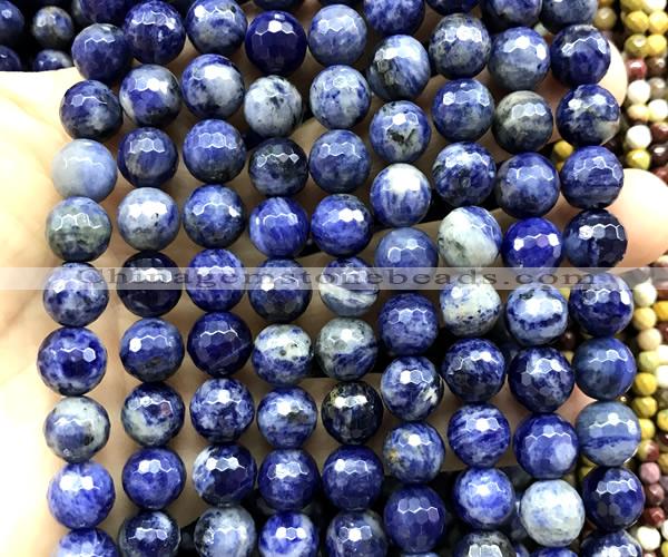 CSO942 15 inches 10mm faceted round sodalite beads wholesale