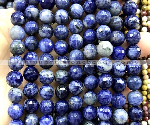 CSO943 15 inches 12mm faceted round sodalite beads wholesale