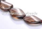 CSQ03 13*18mm twisted oval natural smoky quartz beads Wholesale