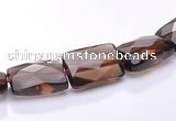 CSQ06 8*12mm faceted rectangle natural smoky quartz beads