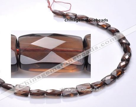 CSQ06 8*12mm faceted rectangle natural smoky quartz beads