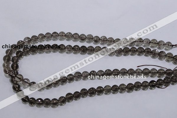 CSQ103 15.5 inches 8mm faceted round grade AA natural smoky quartz beads