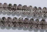 CSQ111 7*12mm faceted rondelle grade AA natural smoky quartz beads