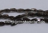 CSQ112 4*7mm faceted rice grade AA natural smoky quartz beads