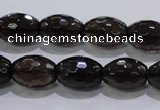 CSQ113 12*16mm faceted rice grade AA natural smoky quartz beads