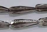 CSQ115 10*30mm faceted teardrop grade AA natural smoky quartz beads