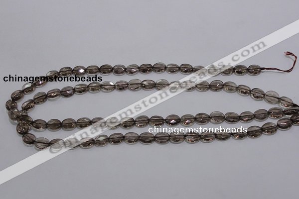 CSQ117 8*10mm facetad oval grade AA natural smoky quartz beads