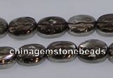 CSQ118 10*14mm facetad oval grade AA natural smoky quartz beads