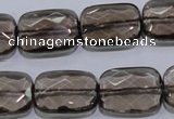 CSQ119 15*20mm facetad rectangle grade AA natural smoky quartz beads