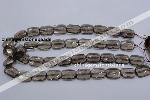 CSQ119 15*20mm facetad rectangle grade AA natural smoky quartz beads