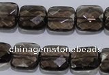 CSQ121 15*15mm facetad square grade AA natural smoky quartz beads