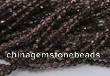 CSQ128 15.5 inches 3mm faceted round grade AA natural smoky quartz beads