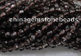 CSQ129 15.5 inches 4mm faceted round grade AA natural smoky quartz beads