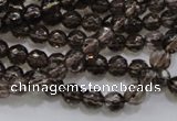 CSQ130 15.5 inches 6mm faceted round grade AA natural smoky quartz beads