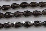 CSQ135 8*12mm faceted teardrop grade AA natural smoky quartz beads