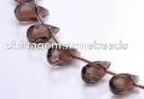 CSQ18 6*10mm faceted teardrop A grade natural smoky quartz beads