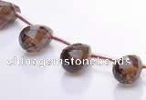 CSQ19 A grade 8*14mm faceted teardrop natural smoky quartz beads