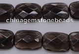 CSQ225 13*18mm faceted rectangle grade AA natural smoky quartz beads