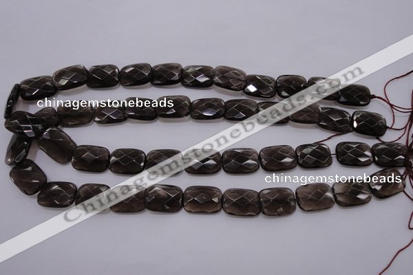 CSQ225 13*18mm faceted rectangle grade AA natural smoky quartz beads