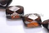 CSQ23 AB grade 16*16mm faceted rhombic natural smoky quartz bead