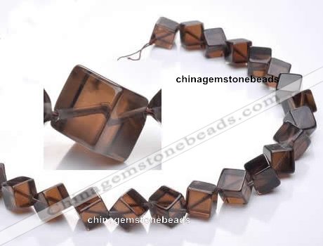 CSQ24 AB grade 10*10mm cube natural smoky quartz beads wholesale