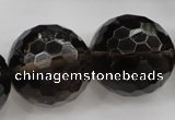 CSQ248 15.5 inches 25mm faceted round grade AA natural smoky quartz beads