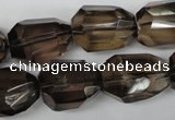 CSQ267 15.5 inches 15*20mm faceted nuggets smoky quartz beads