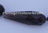 CSQ28 10*30mm faceted teardrop AB grade natural smoky quartz beads