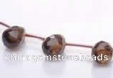 CSQ32 Top drilled 8*12mm faceted teardrop natural smoky quartz beads