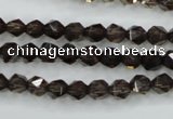 CSQ351 15.5 inches 6mm faceted nuggets smoky quartz beads