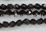 CSQ352 15.5 inches 8mm faceted nuggets smoky quartz beads