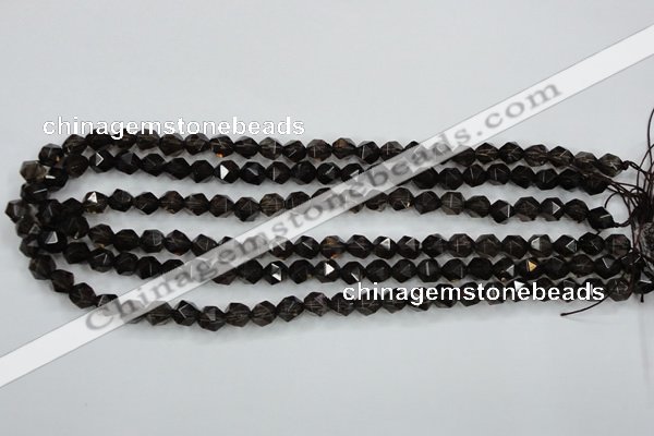 CSQ352 15.5 inches 8mm faceted nuggets smoky quartz beads