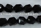 CSQ354 15.5 inches 12mm faceted nuggets smoky quartz beads