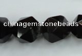 CSQ357 15.5 inches 18mm faceted nuggets smoky quartz beads