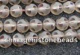 CSQ501 15.5 inches 6mm faceted round matte smoky quartz beads