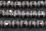 CSQ511 15.5 inches 6mm faceted round matte smoky quartz beads