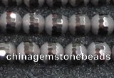 CSQ513 15.5 inches 10mm faceted round matte smoky quartz beads