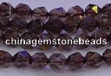 CSQ521 15.5 inches 6mm faceted nuggets smoky quartz beads