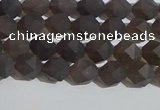 CSQ531 15.5 inches 6mm faceted nuggets matte smoky quartz beads