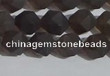 CSQ532 15.5 inches 8mm faceted nuggets matte smoky quartz beads