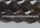 CSQ534 15.5 inches 12mm faceted nuggets matte smoky quartz beads