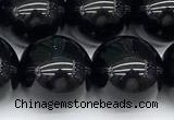 CSQ544 15 inches 14mm round black morion smoky quartz beads