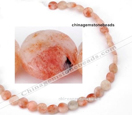 CSS03 10mm flat round natural indian sunstone beads wholesale