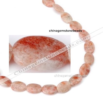 CSS04 13*18mm flat oval natural indian sunstone beads Wholesale