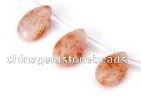CSS06 10*15mm flat teardrop natural indian sunstone beads