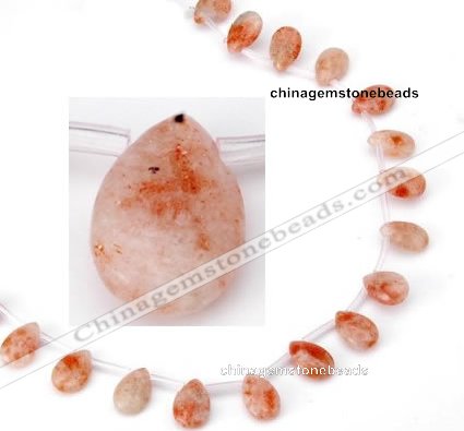 CSS06 10*15mm flat teardrop natural indian sunstone beads