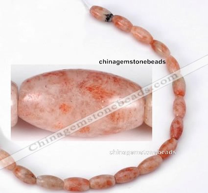 CSS09 8*15mm rice shape natural indian sunstone beads wholesale